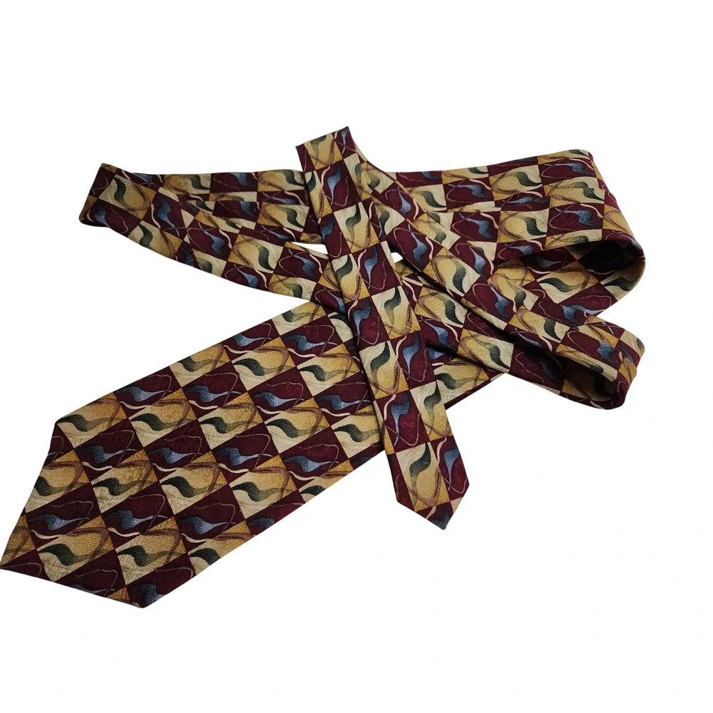 J Garcia‎ Mens Silk Tie Collector's Edition Geometric 3.75 x 58 Stonehenge